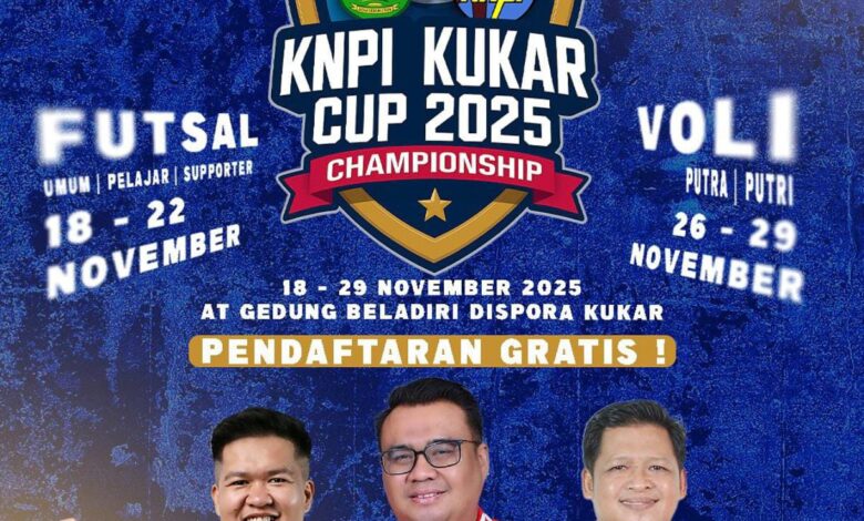 Dispora & KNPI Kukar Gelar Turnamen Futsal-Voli 18–29 November di Stadion Aji Imbut